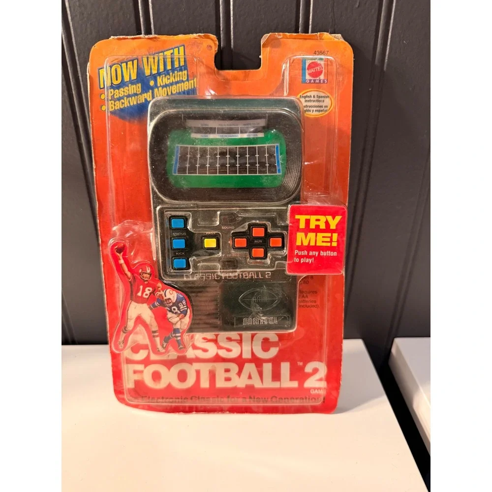 Vintage 2002 Mattel Classic Football 2 Handheld Electronic Video Game - New